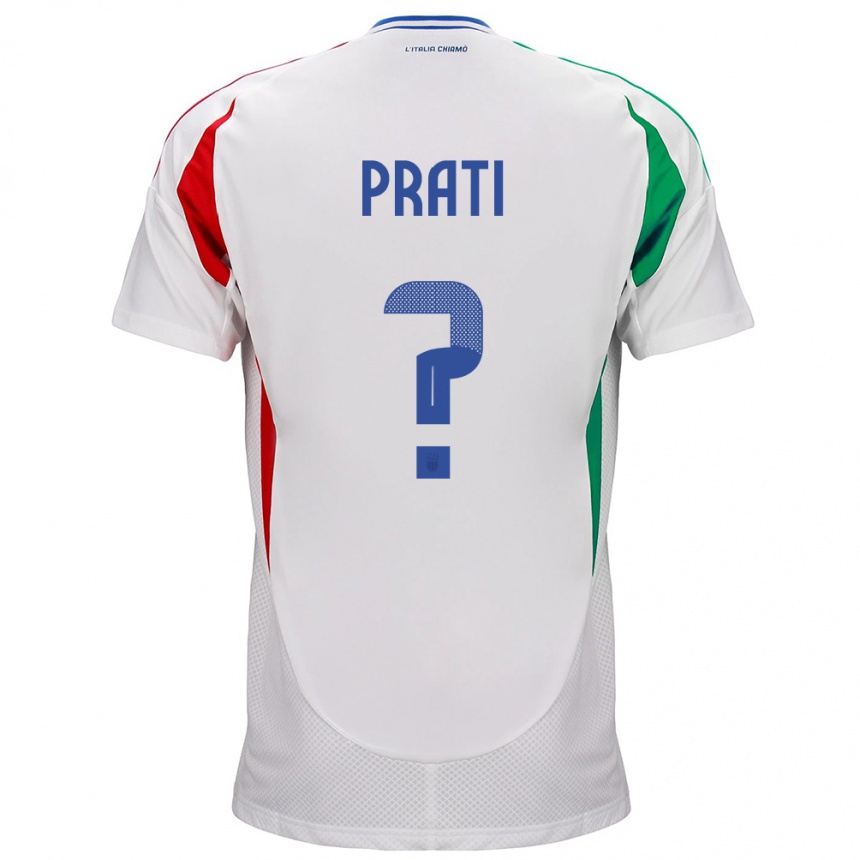 Kids Football Italy Matteo Prati #0 White Away Jersey 24-26 T-Shirt Za