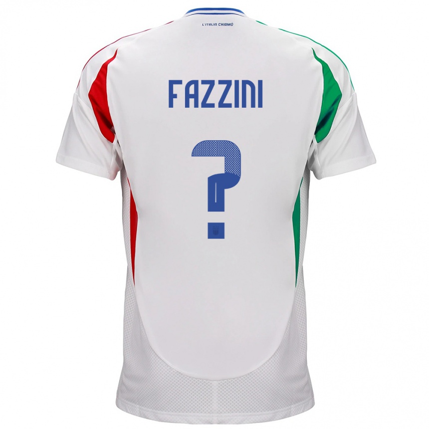 Kids Football Italy Jacopo Fazzini #0 White Away Jersey 24-26 T-Shirt Za