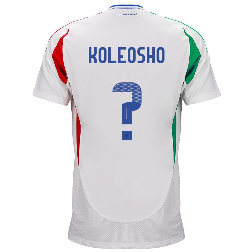 Kids Football Italy Luca Koleosho #0 White Away Jersey 24-26 T-Shirt Za