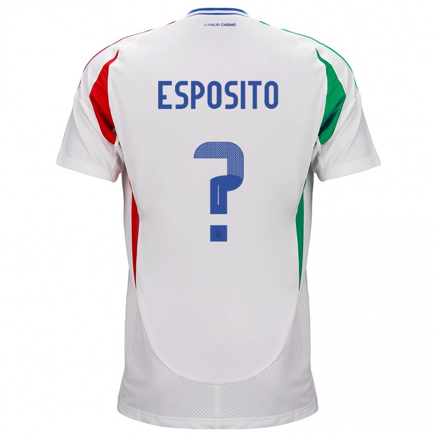 Kids Football Italy Francesco Pio Esposito #0 White Away Jersey 24-26 T-Shirt Za