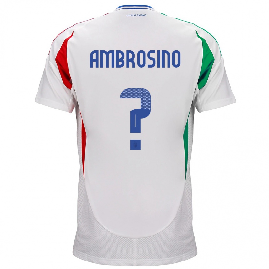 Kids Football Italy Giuseppe Ambrosino #0 White Away Jersey 24-26 T-Shirt Za