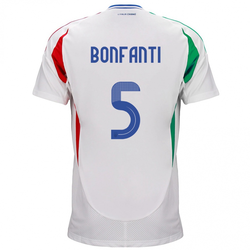 Kids Football Italy Giovanni Bonfanti #5 White Away Jersey 24-26 T-Shirt Za