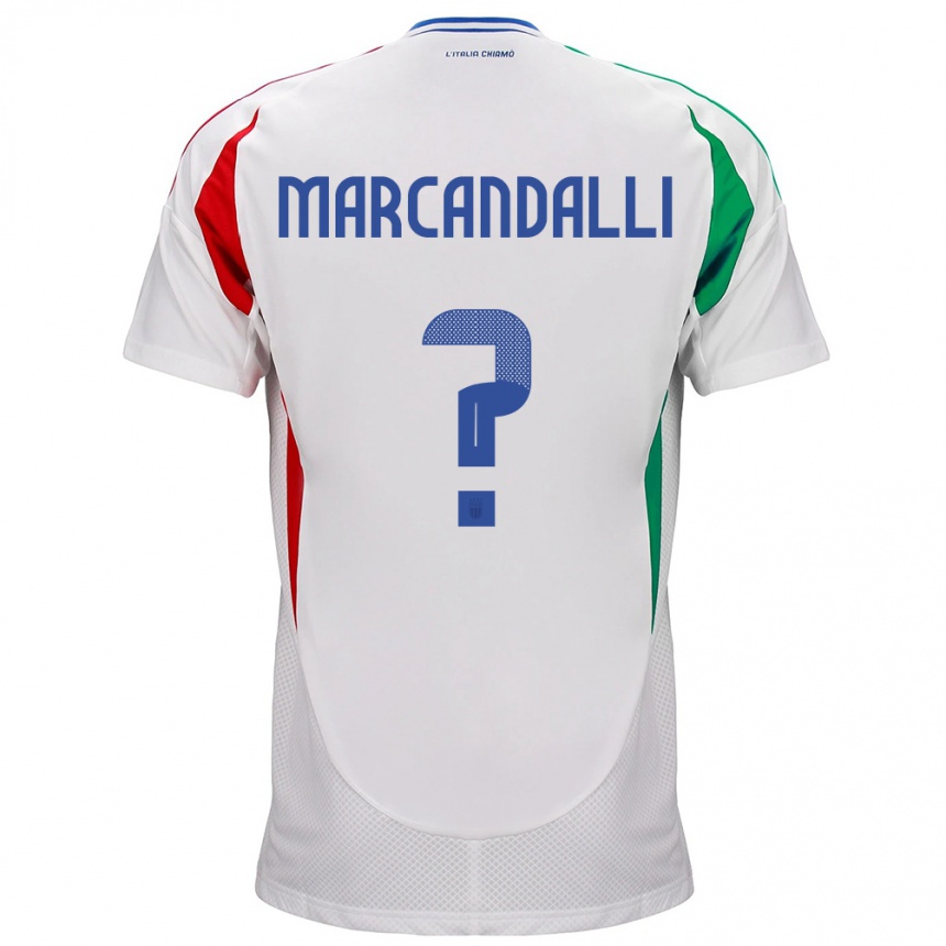 Kids Football Italy Alessandro Marcandalli #0 White Away Jersey 24-26 T-Shirt Za