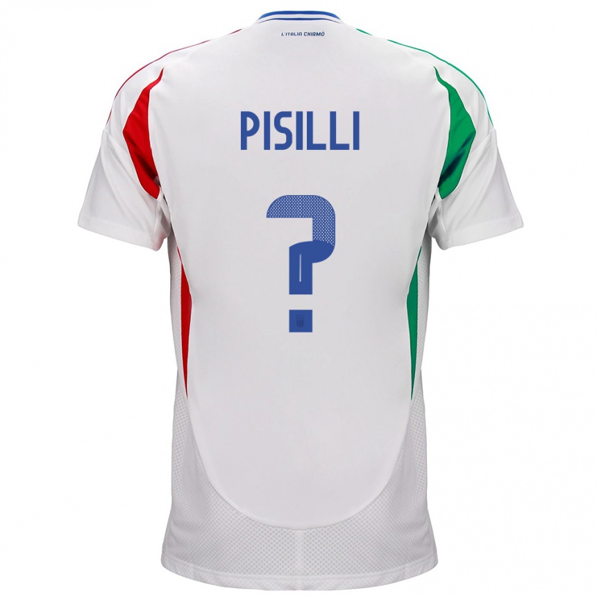 Kids Football Italy Niccolò Pisilli #0 White Away Jersey 24-26 T-Shirt Za