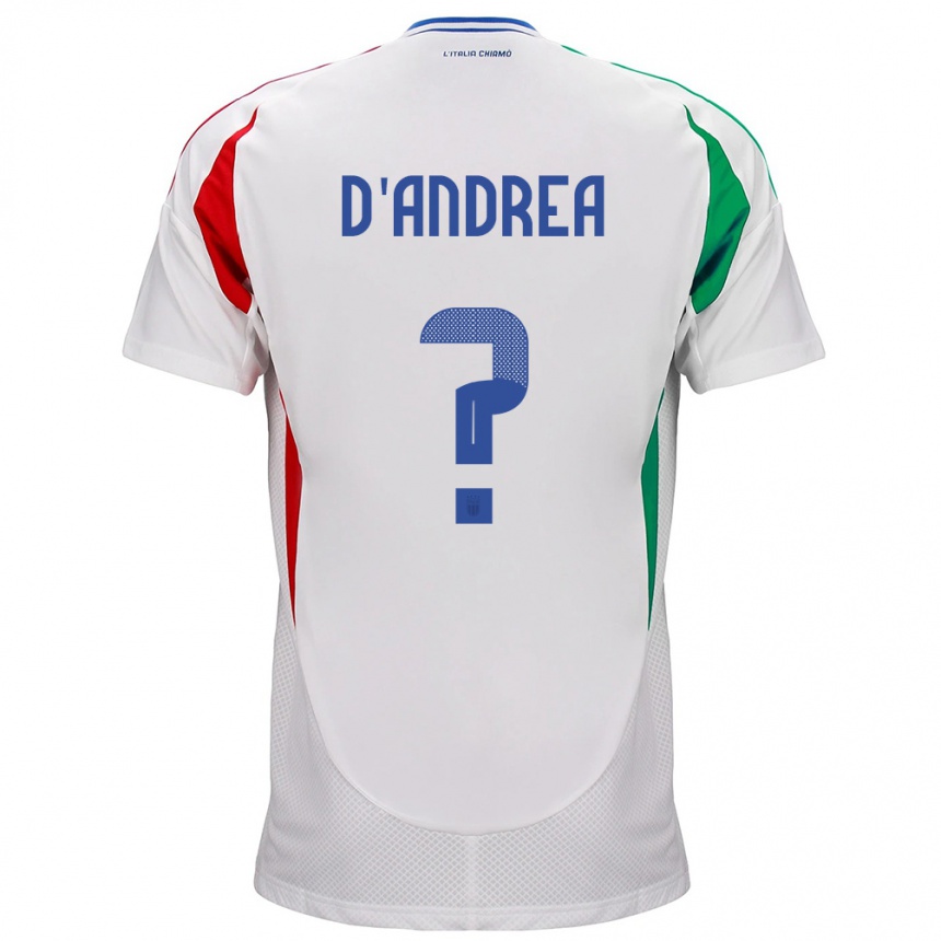 Kids Football Italy Luca D'andrea #0 White Away Jersey 24-26 T-Shirt Za