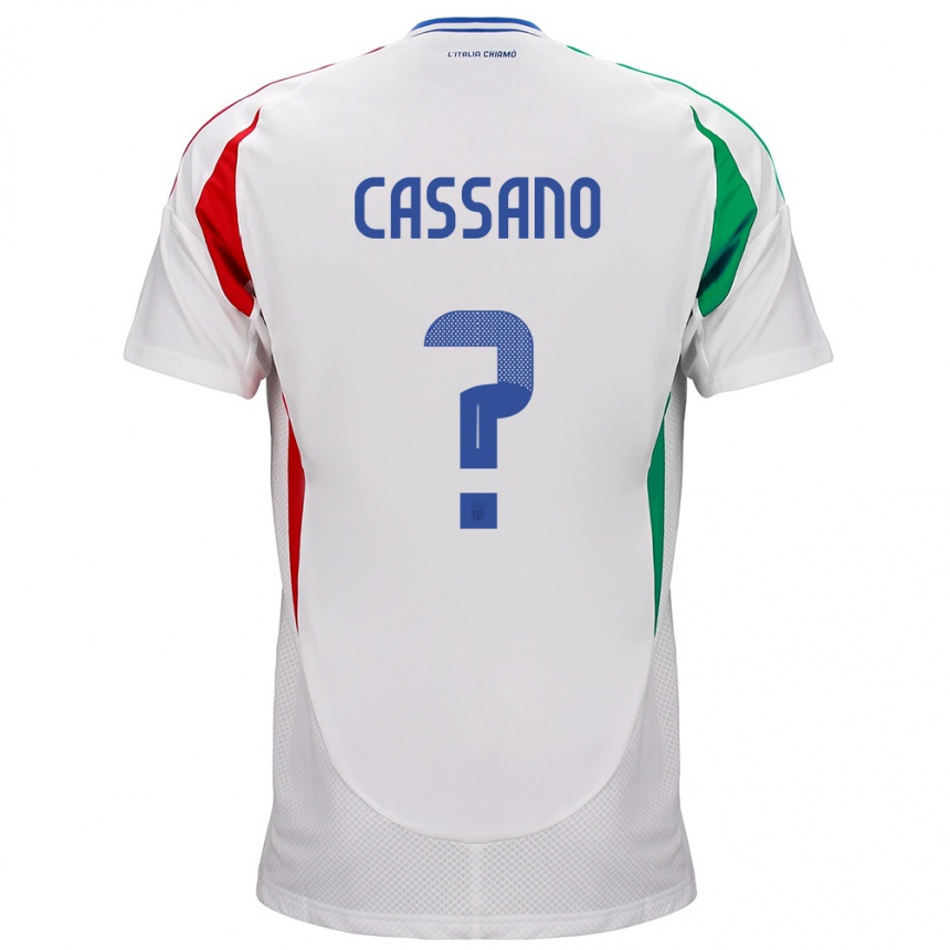 Kids Football Italy Claudio Cassano #0 White Away Jersey 24-26 T-Shirt Za