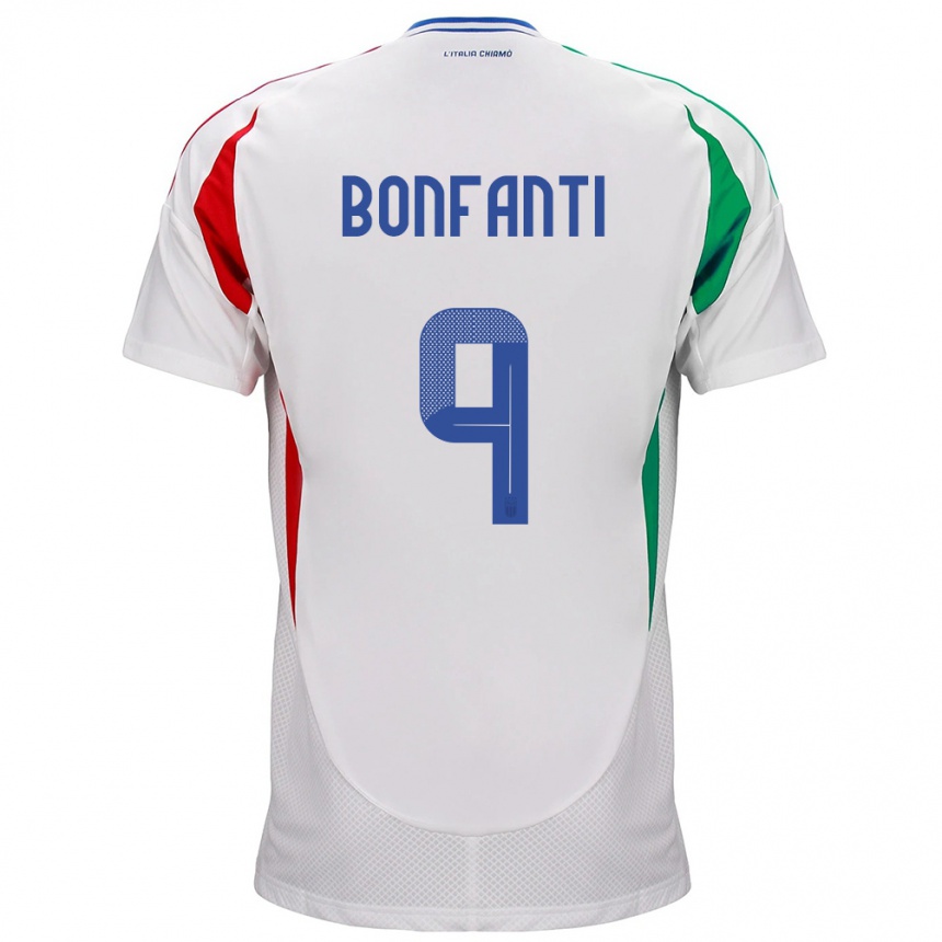 Kids Football Italy Nicholas Bonfanti #9 White Away Jersey 24-26 T-Shirt Za