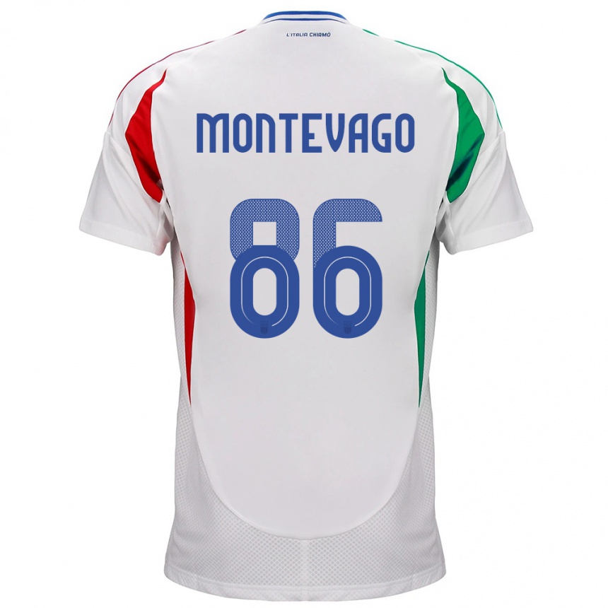 Kids Football Italy Daniele Montevago #86 White Away Jersey 24-26 T-Shirt Za