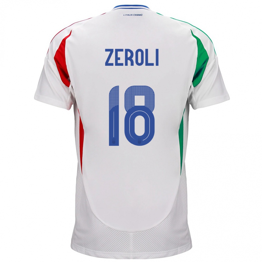 Kids Football Italy Kevin Zeroli #18 White Away Jersey 24-26 T-Shirt Za