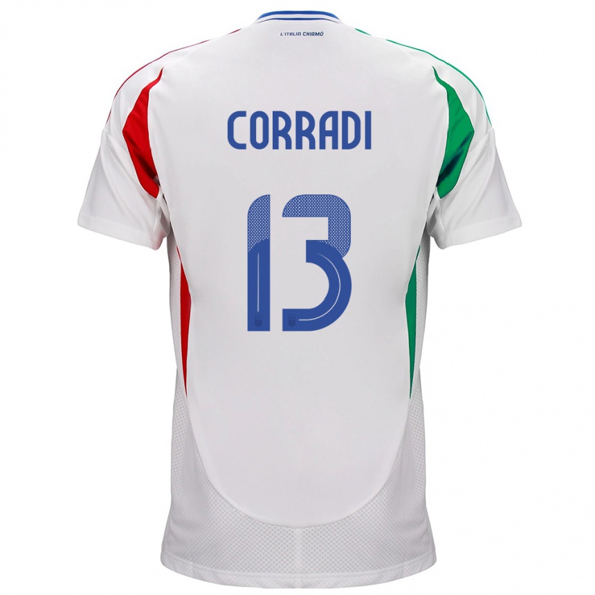 Kids Football Italy Christian Corradi #13 White Away Jersey 24-26 T-Shirt Za