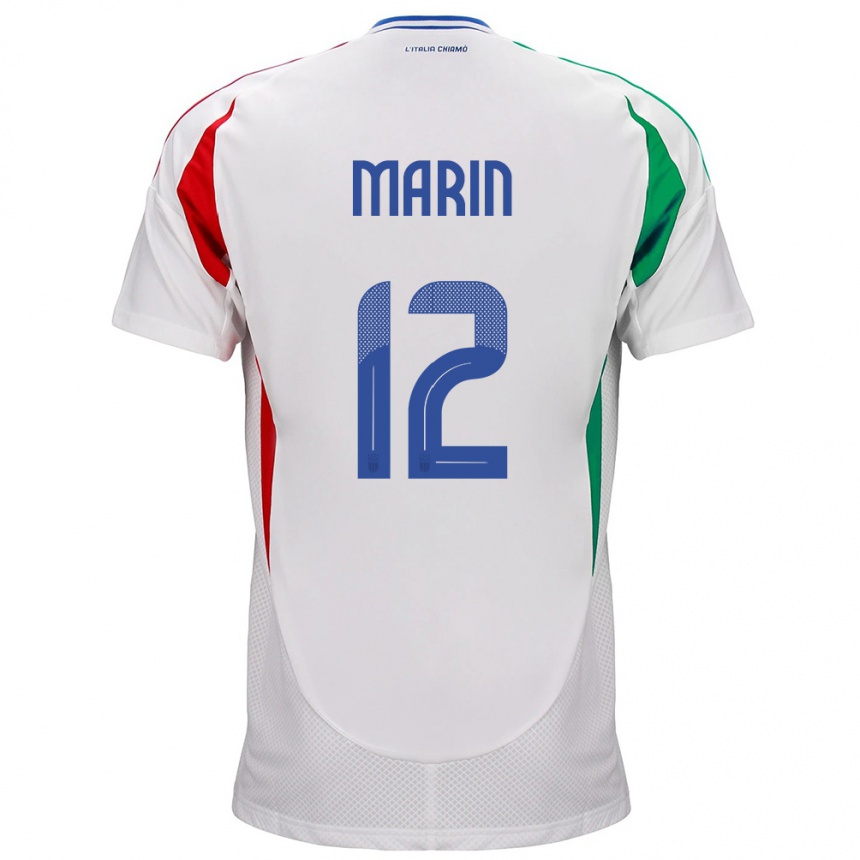 Kids Football Italy Renato Marin #12 White Away Jersey 24-26 T-Shirt Za