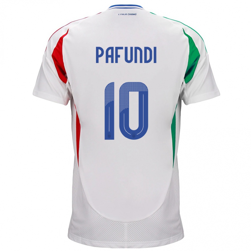 Kids Football Italy Simone Pafundi #10 White Away Jersey 24-26 T-Shirt Za