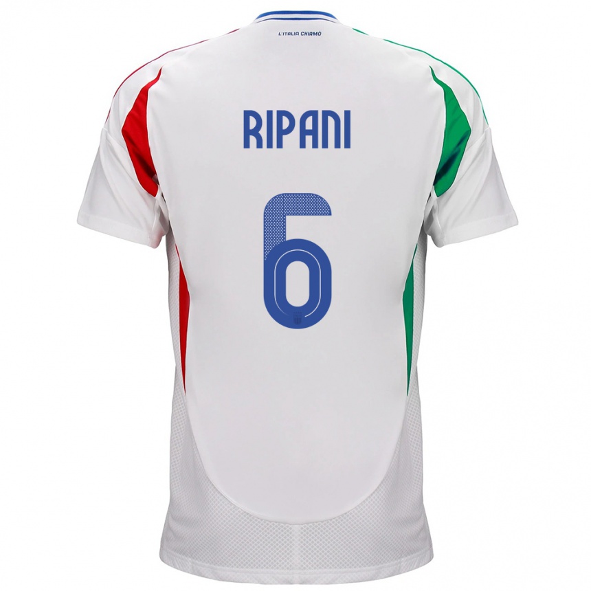 Kids Football Italy Diego Ripani #6 White Away Jersey 24-26 T-Shirt Za