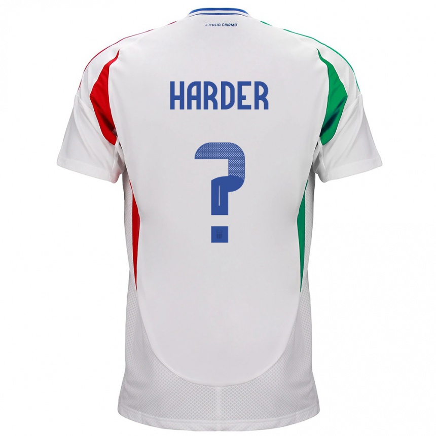 Kids Football Italy Jonas Harder #0 White Away Jersey 24-26 T-Shirt Za