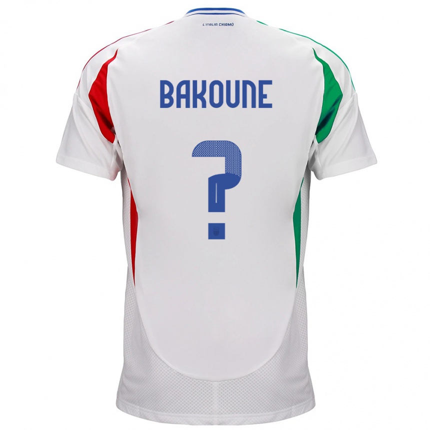 Kids Football Italy Adam Bakoune #0 White Away Jersey 24-26 T-Shirt Za