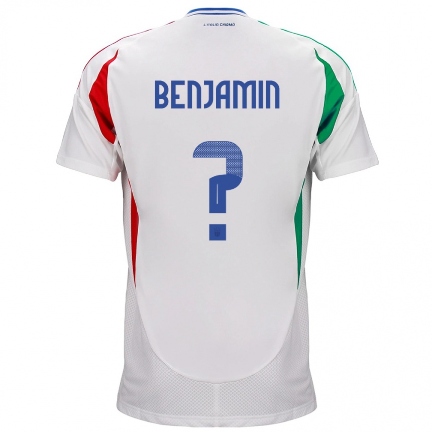 Kids Football Italy Emanuel Benjamin #0 White Away Jersey 24-26 T-Shirt Za