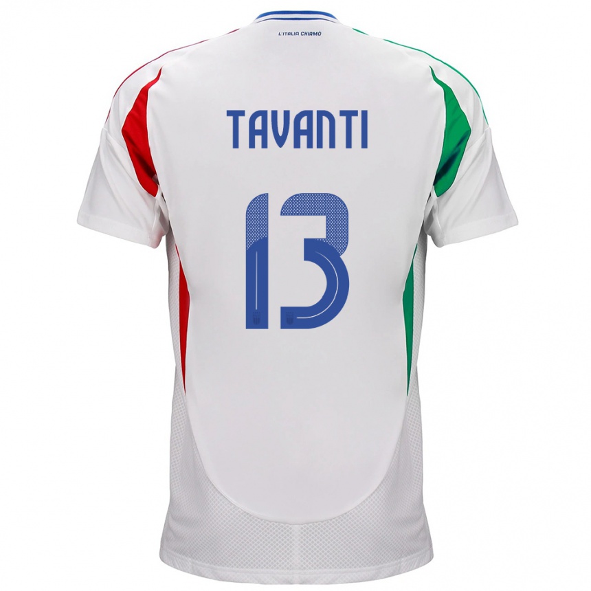 Kids Football Italy Samuele Tavanti #13 White Away Jersey 24-26 T-Shirt Za