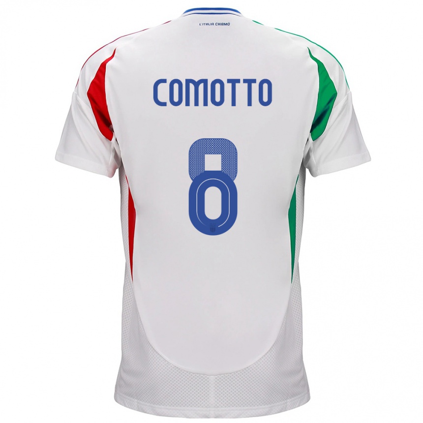 Kids Football Italy Christian Comotto #8 White Away Jersey 24-26 T-Shirt Za