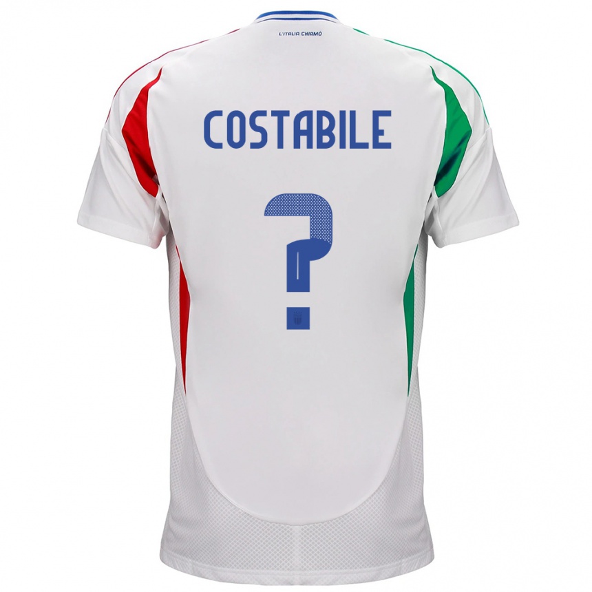 Kids Football Italy Cristian Costabile #0 White Away Jersey 24-26 T-Shirt Za