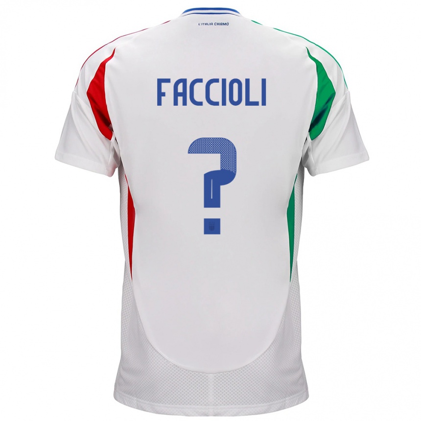 Kids Football Italy Pietro Faccioli #0 White Away Jersey 24-26 T-Shirt Za