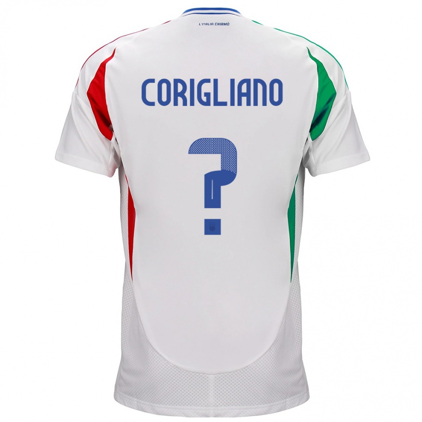 Kids Football Italy Thomas Corigliano #0 White Away Jersey 24-26 T-Shirt Za