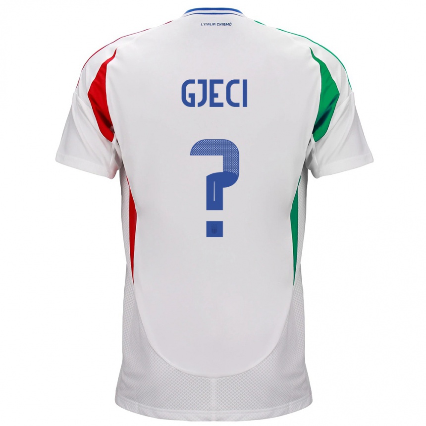 Kids Football Italy Delis Gjeci #0 White Away Jersey 24-26 T-Shirt Za