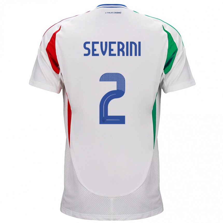 Kids Football Italy Emma Severini #2 White Away Jersey 24-26 T-Shirt Za