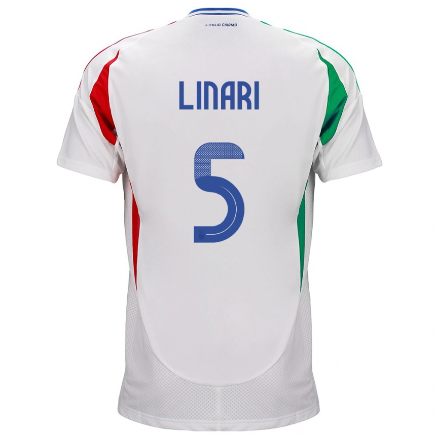 Kids Football Italy Elena Linari #5 White Away Jersey 24-26 T-Shirt Za