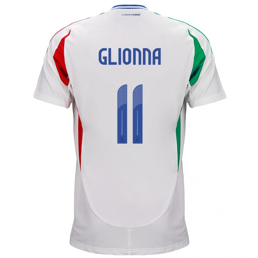 Kids Football Italy Benedetta Glionna #11 White Away Jersey 24-26 T-Shirt Za