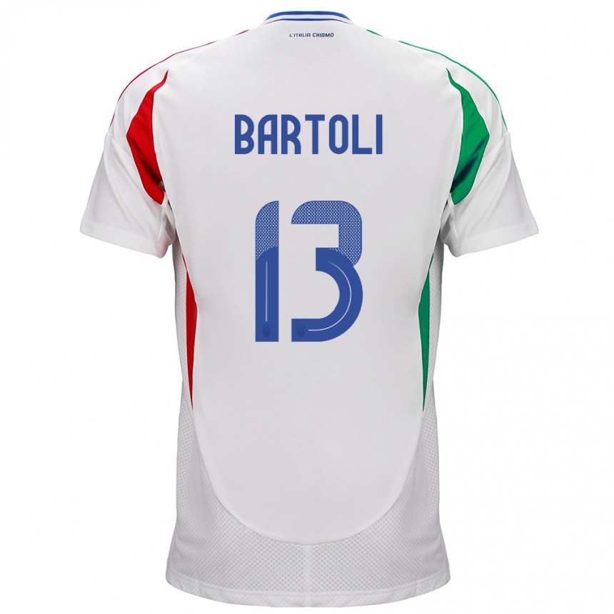 Kids Football Italy Elisa Bartoli #13 White Away Jersey 24-26 T-Shirt Za