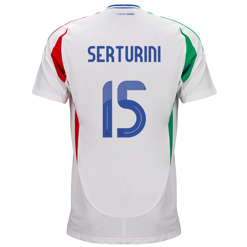 Kids Football Italy Annamaria Serturini #15 White Away Jersey 24-26 T-Shirt Za