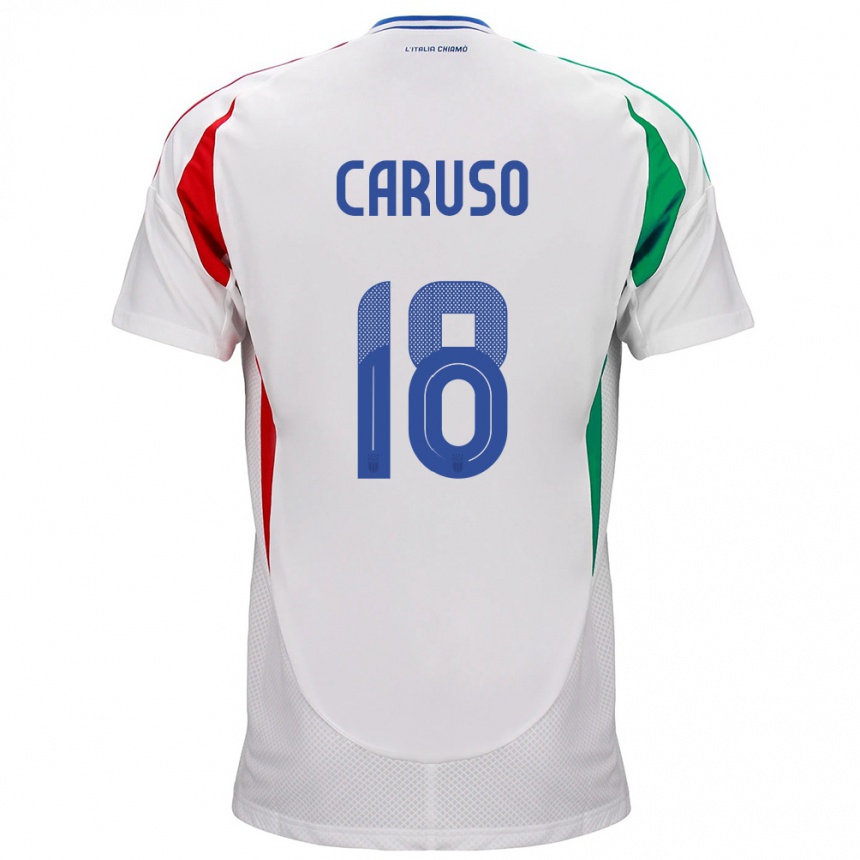 Kids Football Italy Arianna Caruso #18 White Away Jersey 24-26 T-Shirt Za