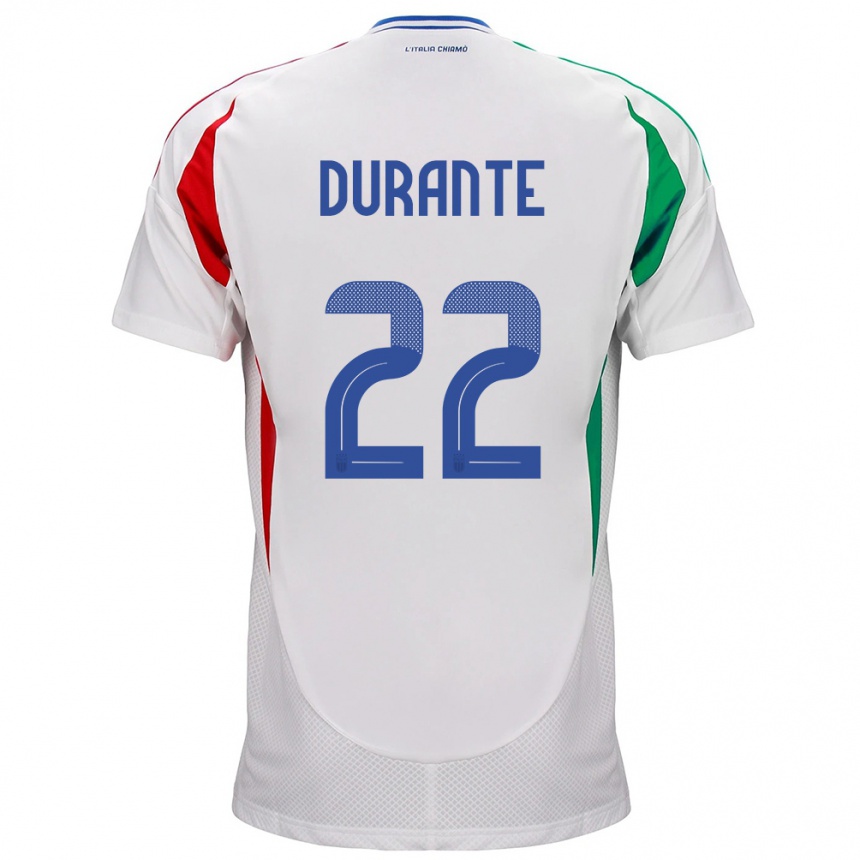 Kids Football Italy Francesca Durante #22 White Away Jersey 24-26 T-Shirt Za