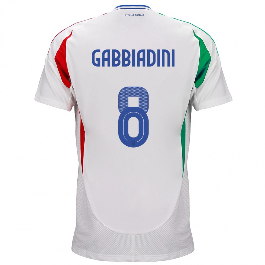 Kids Football Italy Melania Gabbiadini #8 White Away Jersey 24-26 T-Shirt Za