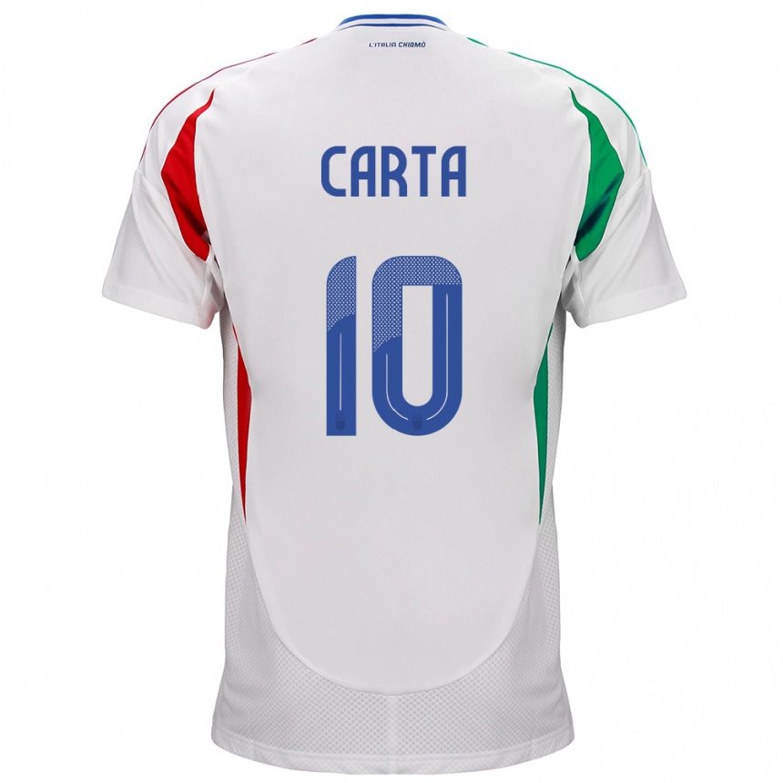 Kids Football Italy Antonella Carta #10 White Away Jersey 24-26 T-Shirt Za