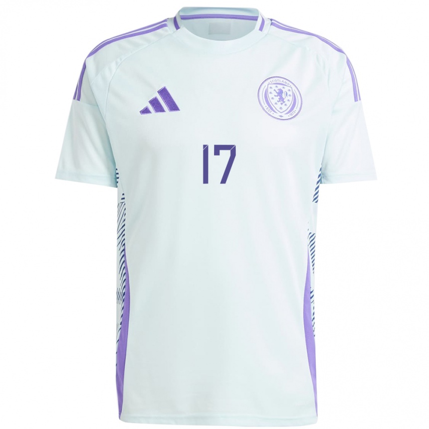 Kids Football Scotland Jacob Macintyre #17 Light Mint Blue Away Jersey 24-26 T-Shirt Za