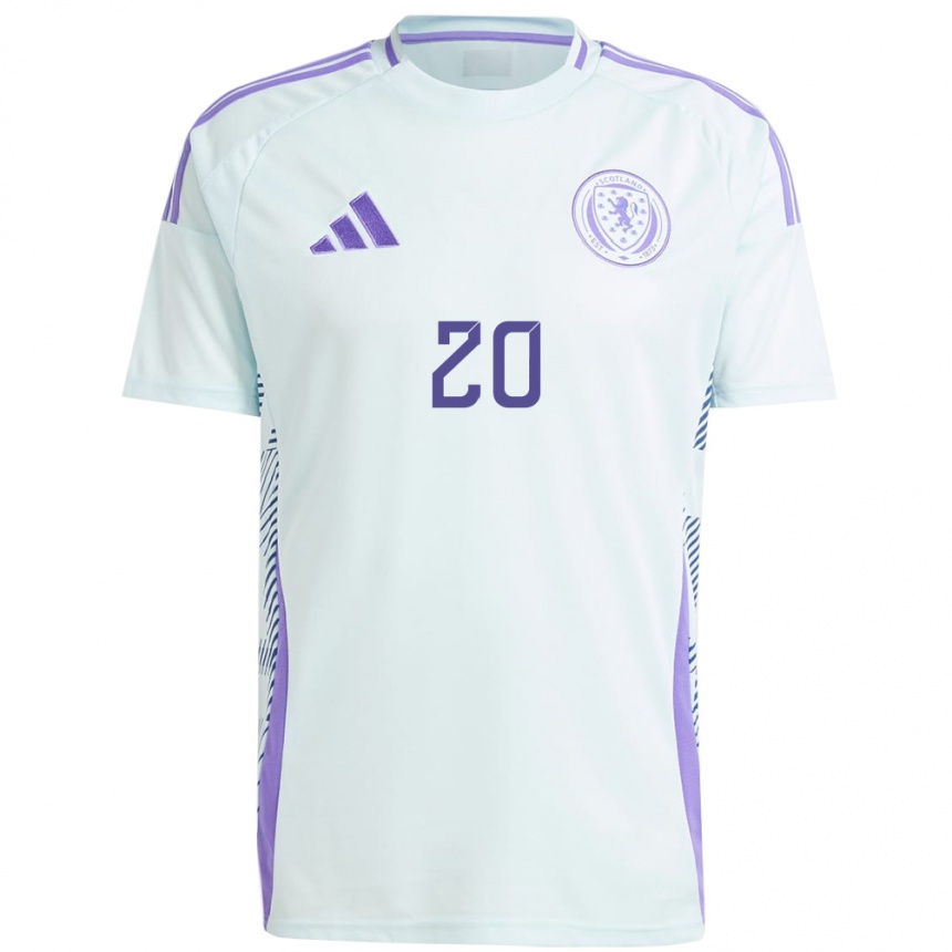 Kids Football Scotland Ryan Jack #20 Light Mint Blue Away Jersey 24-26 T-Shirt Za