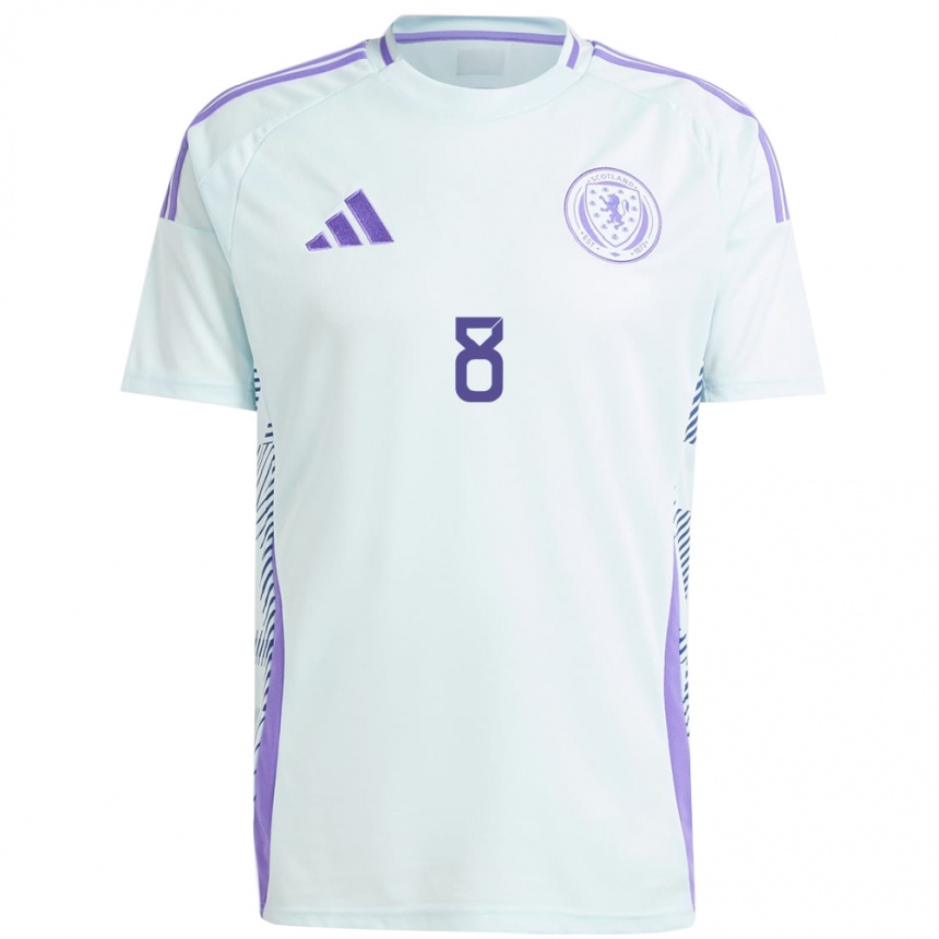 Kids Football Scotland Samantha Kerr #8 Light Mint Blue Away Jersey 24-26 T-Shirt Za