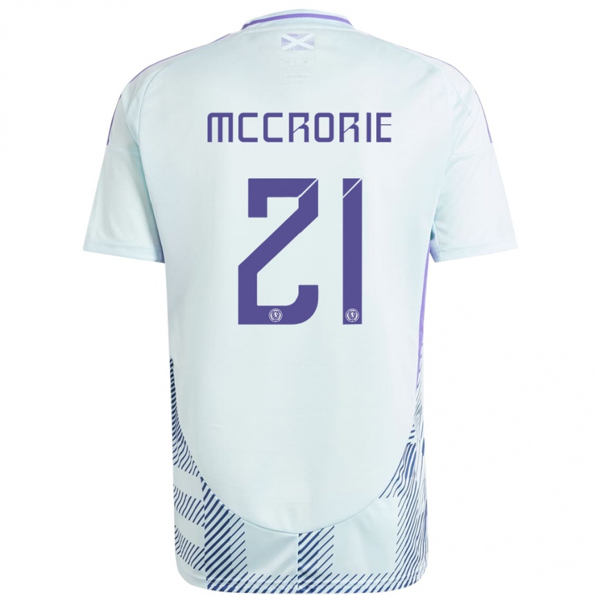 Kids Football Scotland Robby Mccrorie #21 Light Mint Blue Away Jersey 24-26 T-Shirt Za