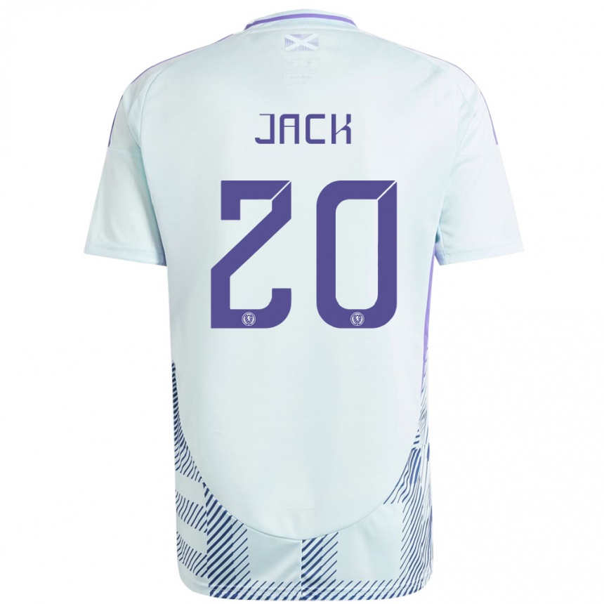 Kids Football Scotland Ryan Jack #20 Light Mint Blue Away Jersey 24-26 T-Shirt Za