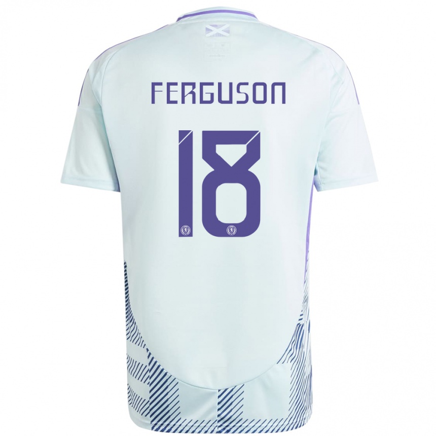 Kids Football Scotland Lewis Ferguson #18 Light Mint Blue Away Jersey 24-26 T-Shirt Za