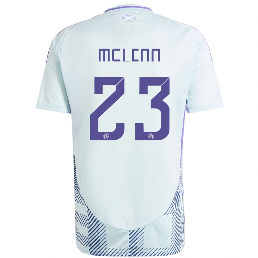 Kids Football Scotland Kenny Mclean #23 Light Mint Blue Away Jersey 24-26 T-Shirt Za