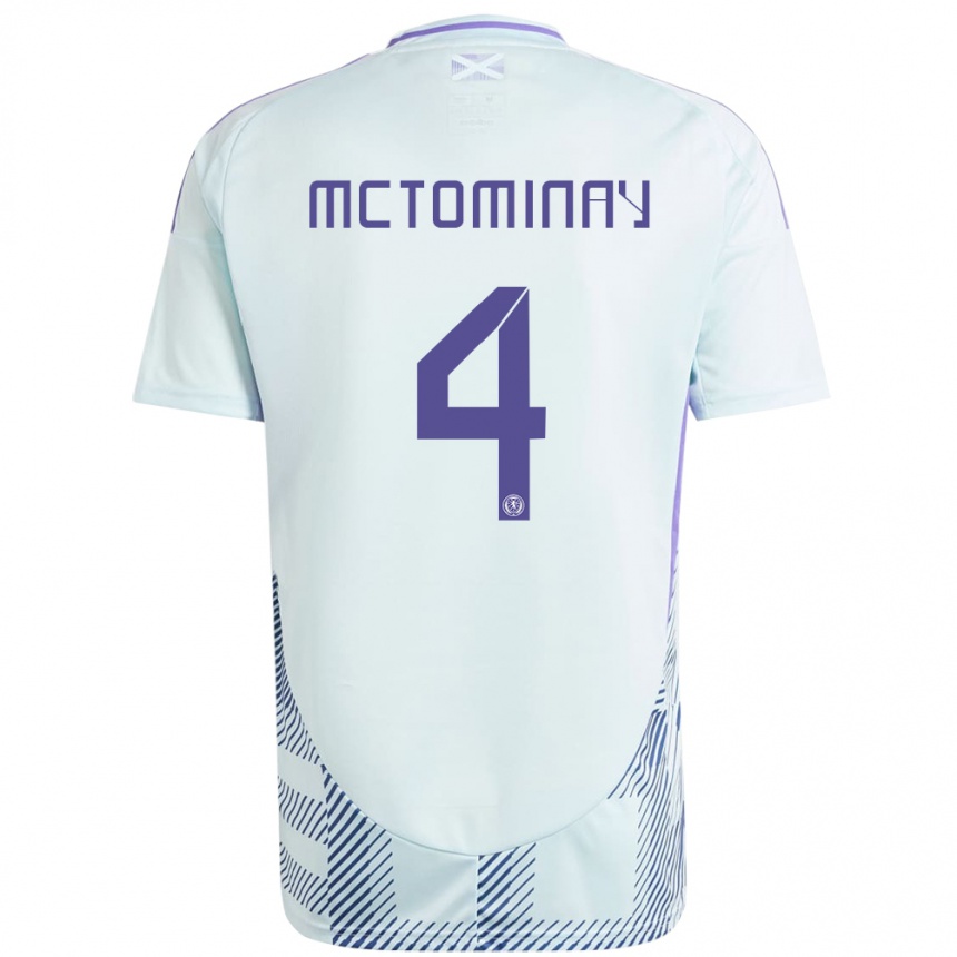 Kids Football Scotland Scott Mctominay #4 Light Mint Blue Away Jersey 24-26 T-Shirt Za