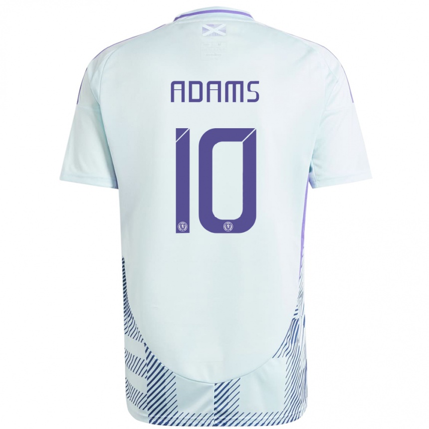 Kids Football Scotland Ché Adams #10 Light Mint Blue Away Jersey 24-26 T-Shirt Za