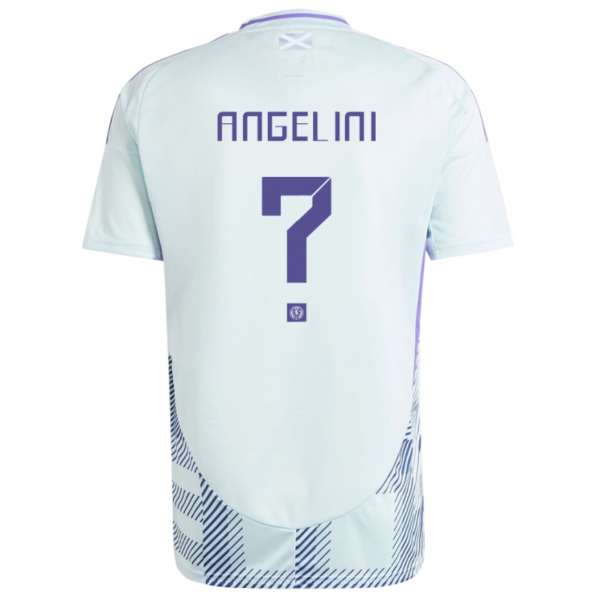 Kids Football Scotland Vincent Angelini #0 Light Mint Blue Away Jersey 24-26 T-Shirt Za