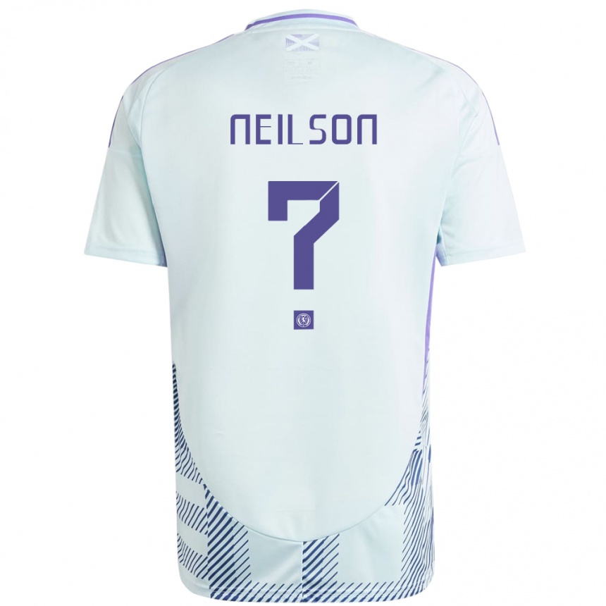 Kids Football Scotland Lewis Neilson #0 Light Mint Blue Away Jersey 24-26 T-Shirt Za