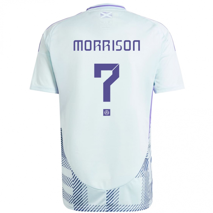 Kids Football Scotland Liam Morrison #0 Light Mint Blue Away Jersey 24-26 T-Shirt Za