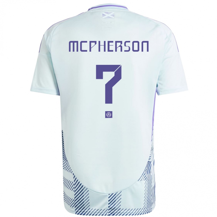 Kids Football Scotland Ben Mcpherson #0 Light Mint Blue Away Jersey 24-26 T-Shirt Za