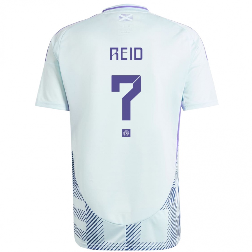 Kids Football Scotland Dylan Reid #0 Light Mint Blue Away Jersey 24-26 T-Shirt Za