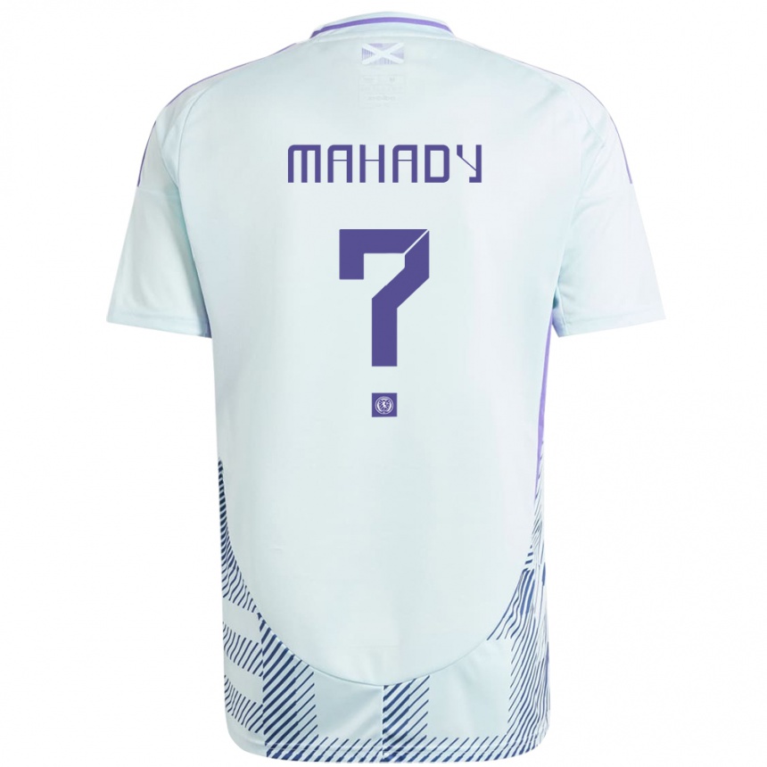 Kids Football Scotland Rory Mahady #0 Light Mint Blue Away Jersey 24-26 T-Shirt Za